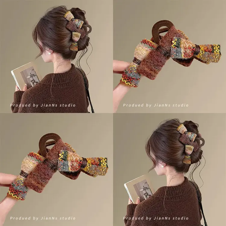 2026新款复古蝴蝶结发夹鲨鱼夹抓夹女高级感大号发量大后脑勺头饰商品图