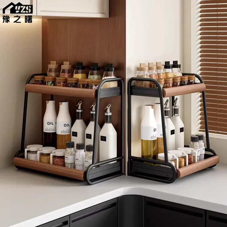 调料品置物架厨房双层家用台面多功能调味料放油盐酱醋的收纳架子