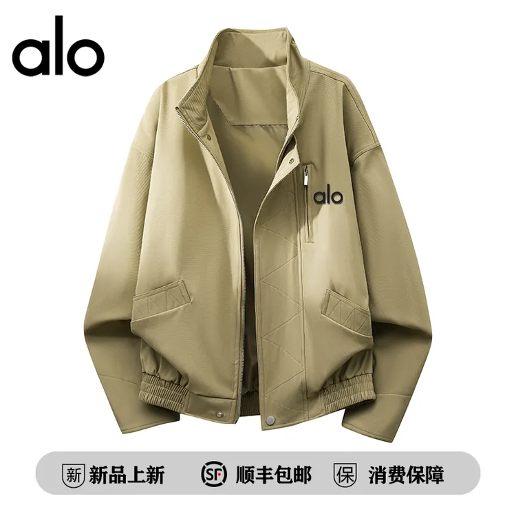 alo潮牌  夹克男秋季新高级感痞帅休闲外套时尚休闲宽松立领外套