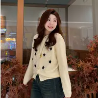 2025秋冬新款百搭大码女装圆领针织衫开衫毛衣外套上衣女23026