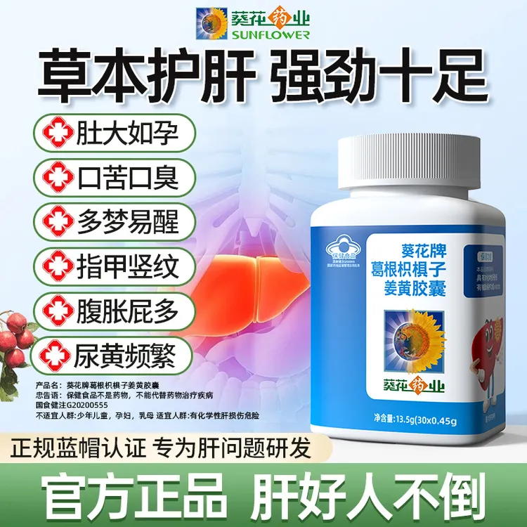 葵花药业护肝片葛根枳椇子姜黄胶囊男女辅助护肝熬夜保健正品