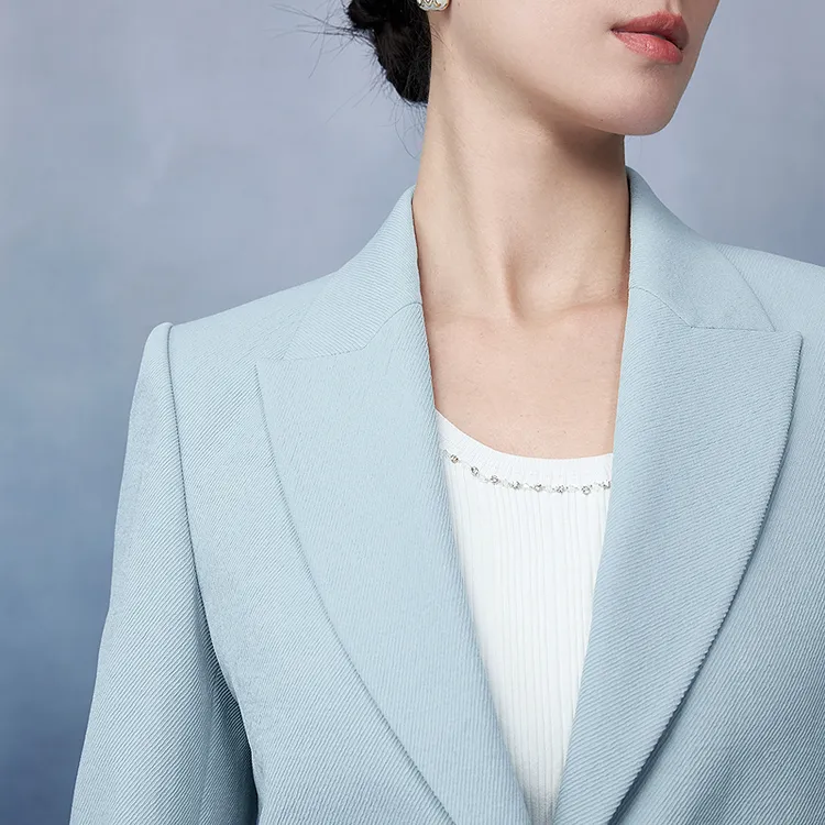 西装春秋复古戗驳领垫肩廓形2025年新款休闲外套-MJGA02WJK716U91