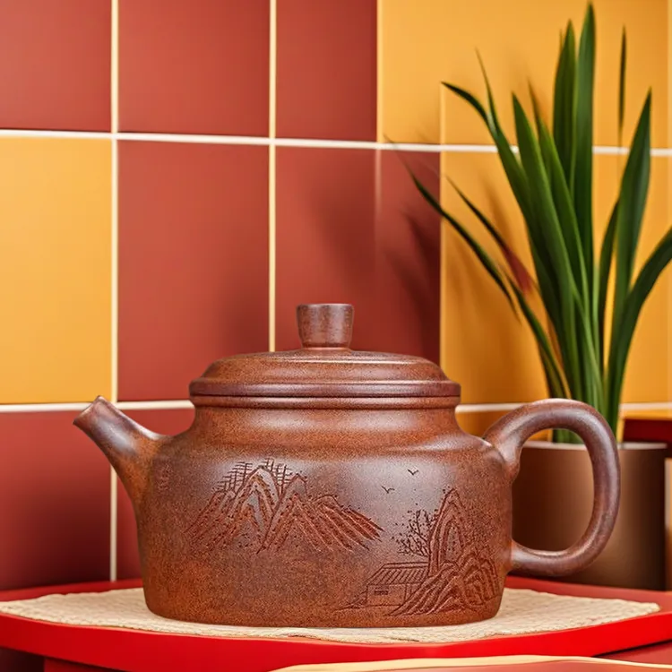 宜兴原矿紫砂泡茶壶全手工工夫顾建华天星泥柴烧观山德中330CC