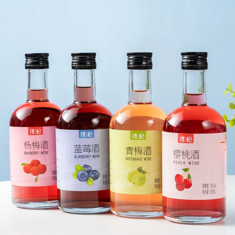 靖妃8~12度水果酒4瓶330ml组合装女士低度微醺好喝甜水果露酒