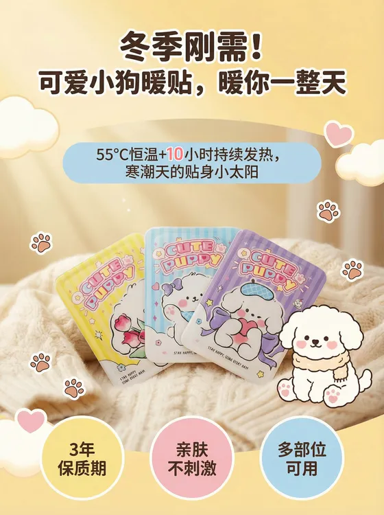 卡通可爱自发热暖宝宝贴防寒保暖缓解姨妈痛经柔软恒温发热快