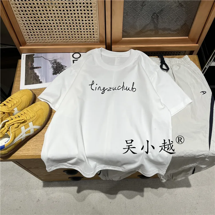 吴小越w1388男童夏款圆领宽松无感数码印花冰感棉t恤短袖中大童