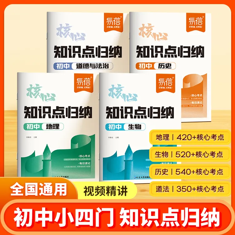 【易蓓】2026年新版初中小四门知识点归纳地理生物道法历史