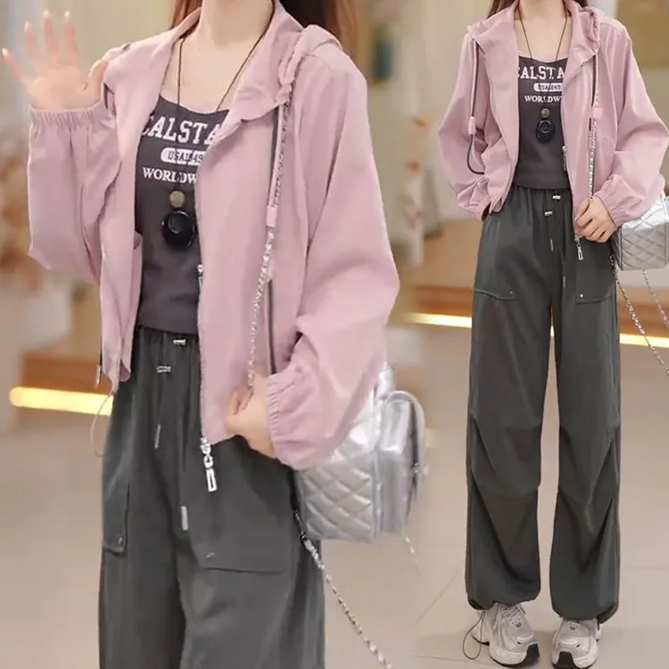网红爆款运动风时尚休闲套装女士2025秋季新款高级感卫衣阔腿裤潮
