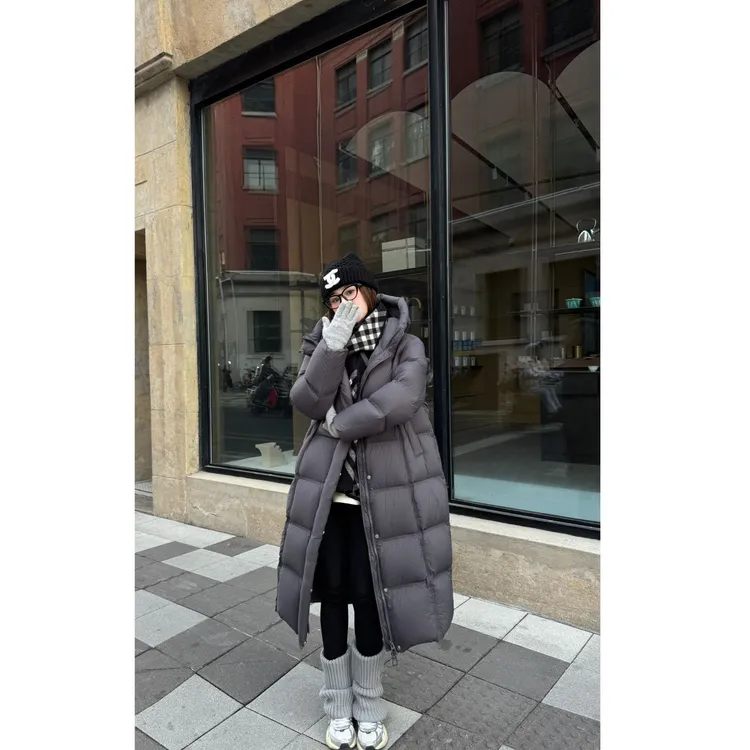 【洁哥专属】90白鸭绒服女廓形云感泡芙大被子加厚保暖百搭过膝长款连帽时尚5