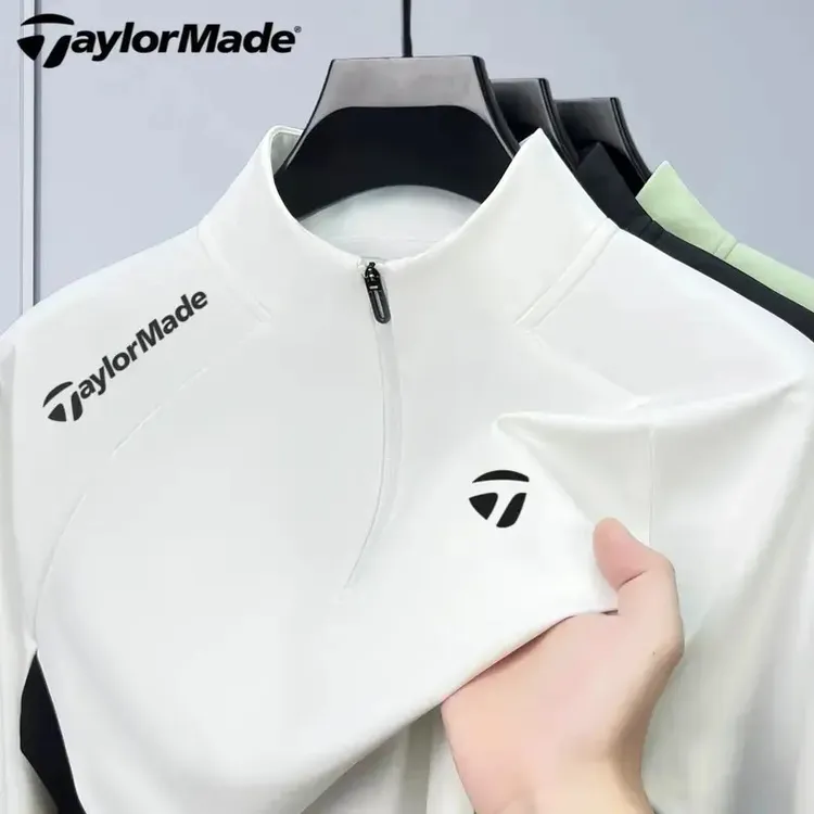 Taylormade泰勒梅高尔夫男装2025秋冬男士长袖polo衫运动立领t恤