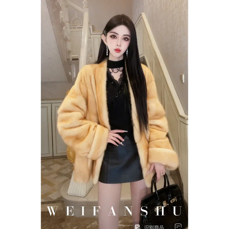 WEIFANSHU/魏凡舒【沉沦奢贵】秋冬新款贵气感时尚进口丹麦貂外套