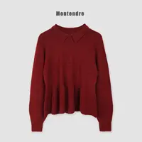 【MonTendre】秋季新款 B 时尚舒适Polo领打底衫时尚纯色百搭针织衫
