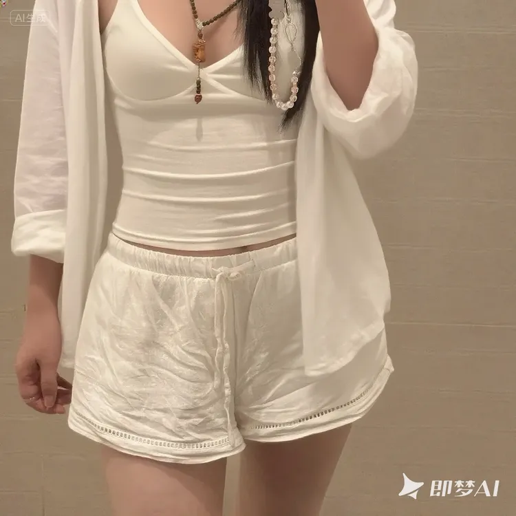 欧美时尚21短款设计感成人性感显瘦休闲透气薄款纯欲风白色