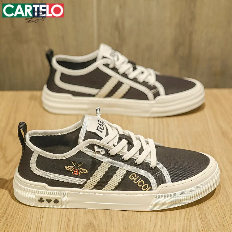 卡帝乐鳄鱼男鞋夏季复古帆布休闲鞋子男士2025新款高级感板鞋男款