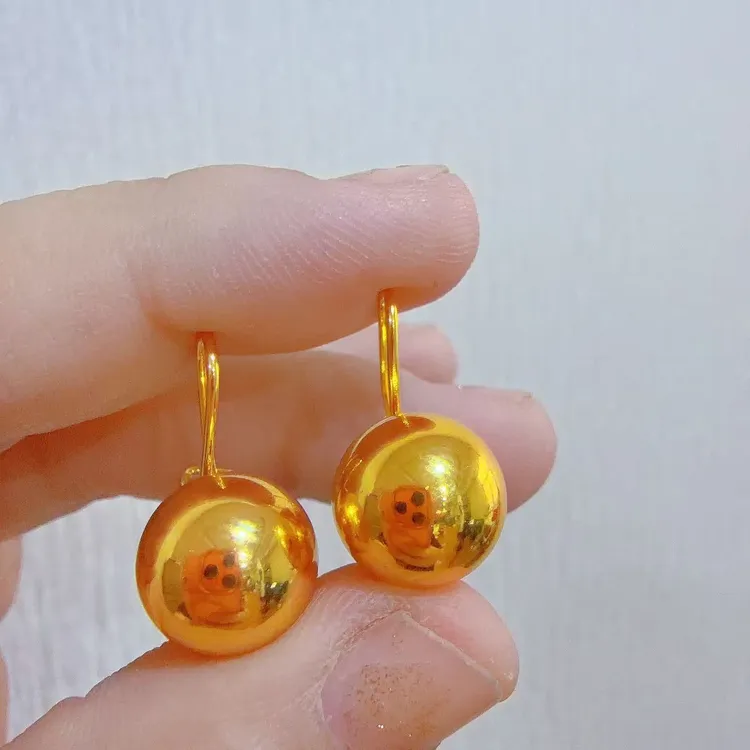 铜合金耳饰 铜合金精美爱心/水滴/铃铛甜美风女黄色耳环 110162