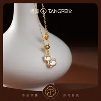 铜合金合成锆石项链 设计感新中式精致葫芦福禄项链时尚饰品