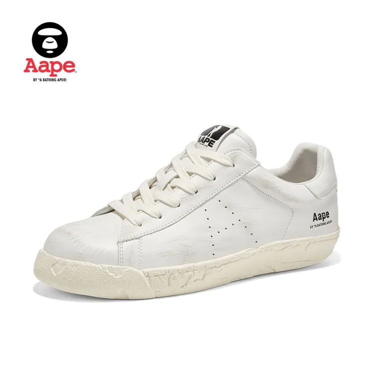 Aape时尚休闲鞋舒适轻便潮流潮鞋做旧板鞋运动鞋男女鞋情侣同款