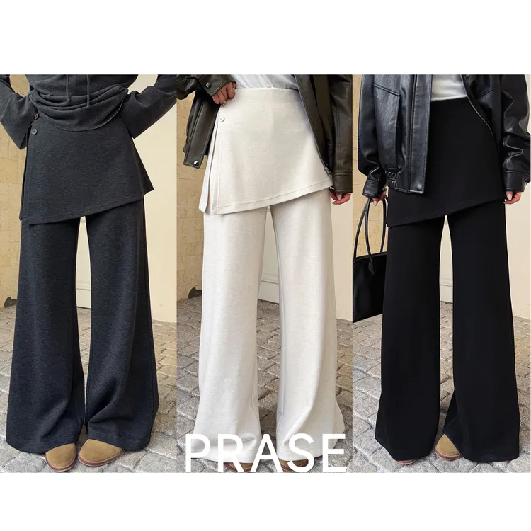 PRASE·噜【屁帘裤】绵羊毛遮肉显瘦高腰时尚两片式休闲裤女PR511C59