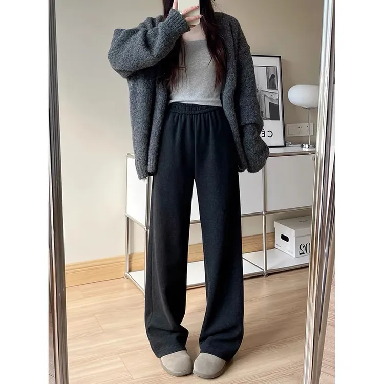 软乎乎糯糯窄版2025年秋季窄版裤女冬季宽松显瘦垂感好