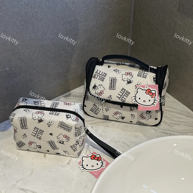 三丽鸥正版高级手提hellokitty化妆包女旅行大号新款大容量收纳包