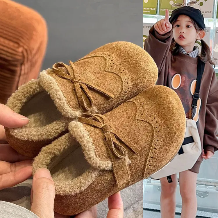 女童勃肯鞋秋冬加绒鞋2025新款儿童皮鞋冬季大童棉鞋保暖软底冬鞋