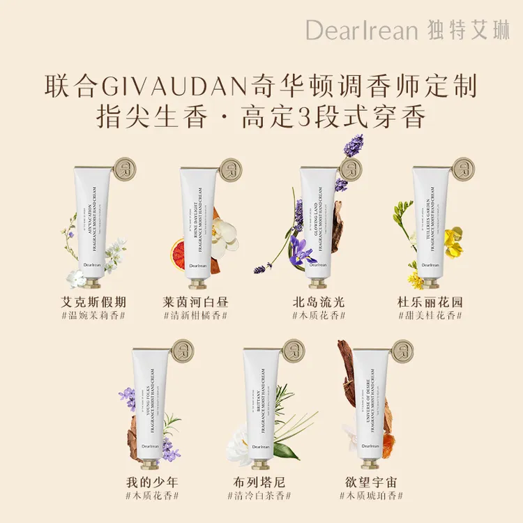 Dear Irean/独特艾琳护手霜女男滋润保湿补水香氛便携清爽留香