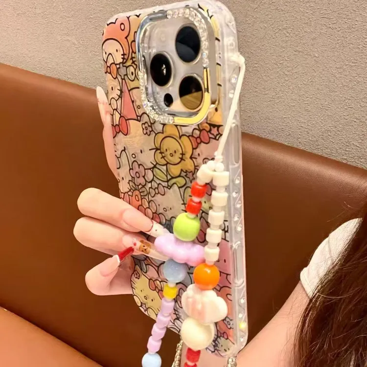 [闪钻边框]满屏kt手机壳适用苹果17promax/16pro/15pro/14保护壳