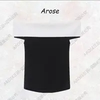 【AR0SE•正品】短款短袖拼接夏季一字肩针织衫休闲修身打底衫8104