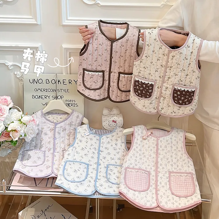 秋冬款女童潮款夹棉加厚外穿马甲女宝宝韩版保暖衣服儿童时尚童装