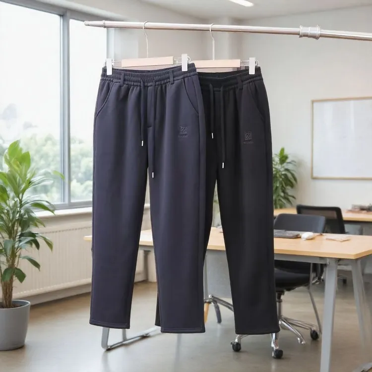 新款男士休闲裤加绒加厚冬季保暖亲肤舒适直筒时尚百搭高弹力