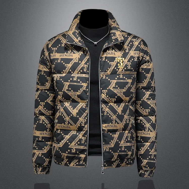 高端潮牌加厚防寒男士羽绒服冬季2025新款休闲立领白鸭绒保暖外套