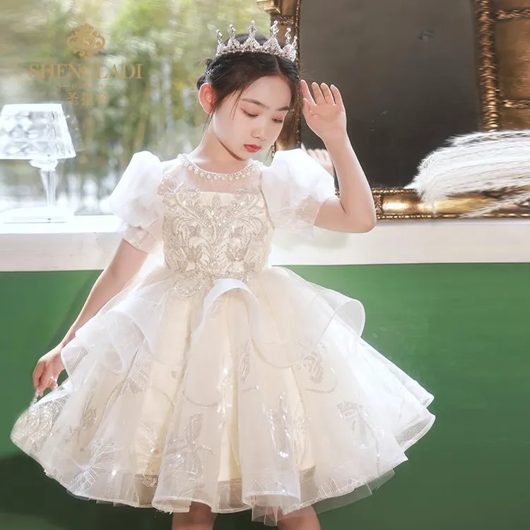 FAVMARTHA公主裙女童高端礼服生日宴花童婚礼纱裙儿童主持人钢琴