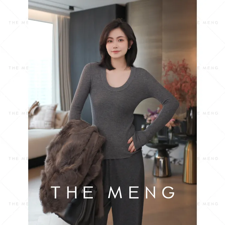 THE MENG【锁温打底】精纺羊毛显瘦通勤打底毛针织衫#M253E1305