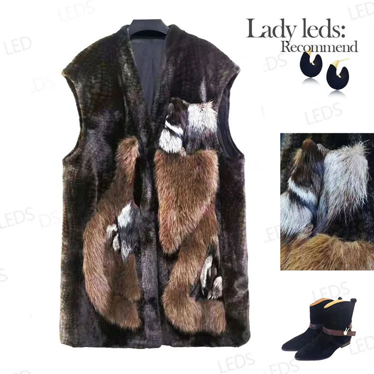 LEDS  836【轻奢通勤刚需】冬季拼接V领保暖显年轻马夹