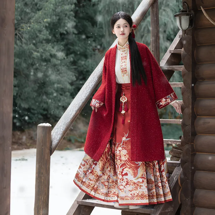 重回汉唐 天马送福 改良长袄马面裙套装明制汉服女成人汉洋折衷