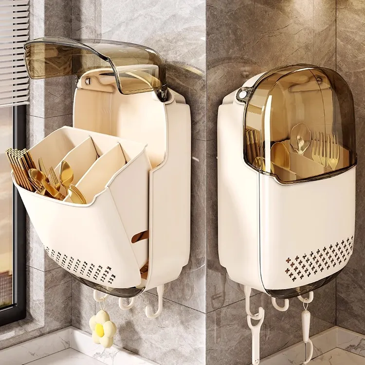 筷子收纳盒新款厨房收纳台面勺子餐具筒沥水置物架筷笼子筷篓筷筒