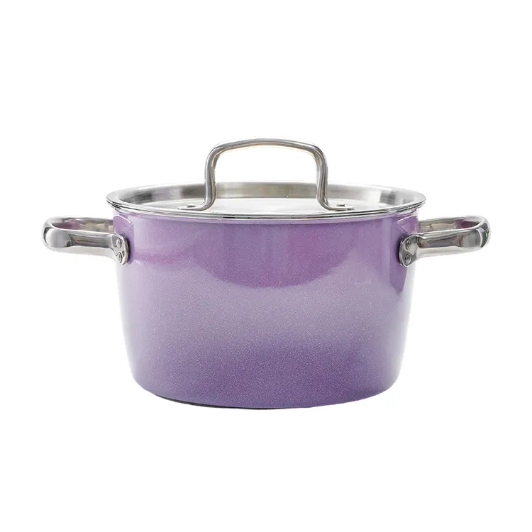 KANDA/神田钛彩米系列微压炖锅0涂层不易粘不变色耐烧22cm【专场】