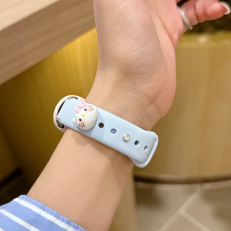 新款可爱KT猫适用小米手环9Pro/8pro表带小米红米Watch5硅胶女款