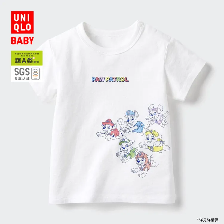 优衣库婴幼儿宝宝UT PAW Patrol印花T恤短袖汪汪队481121
