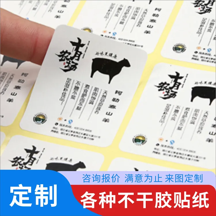 不干标签贴纸定制广告商标LOGO瓶食品水果盒贴烫金不干胶印刷定制