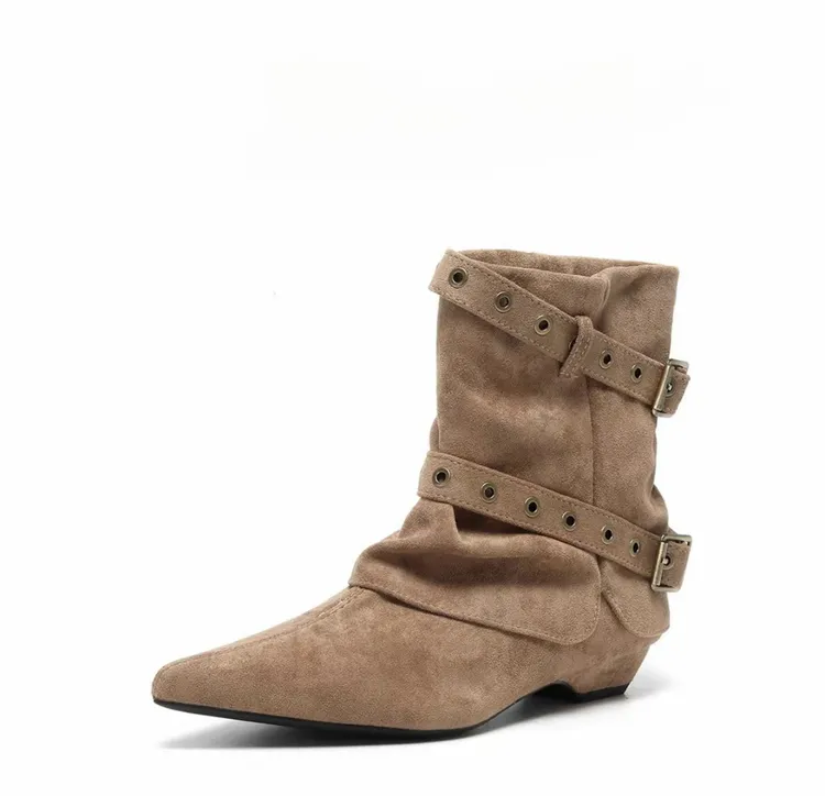 2025新款短靴增高3cm时尚潮流百搭女士休闲鞋时装靴8837-8