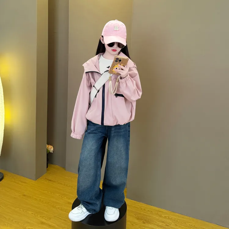 女童2025春秋季新款儿童休闲外套时尚超好看韩系穿搭早秋装套装潮