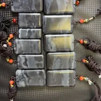 颈饰未镶嵌和田玉青花无事牌（多样性发其一）