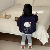 藏蓝大脸猫KT夹棉冲锋衣