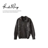 KOKOWANG 秋冬新款酷飒风宽松廓形机车皮衣夹克外套N6585I07W41