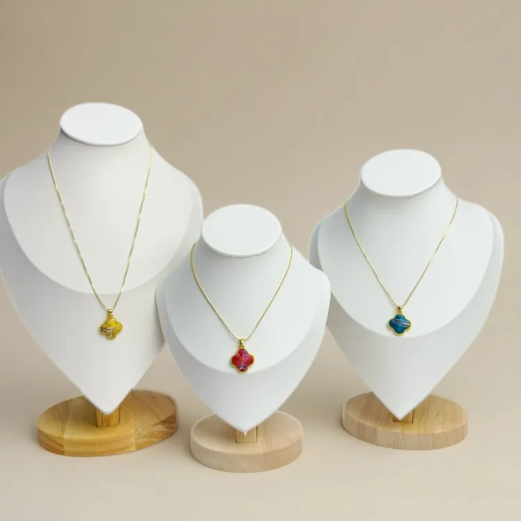 铜合金项链 国风四叶草纯手工项链气质轻奢时尚女士经典坠链素款