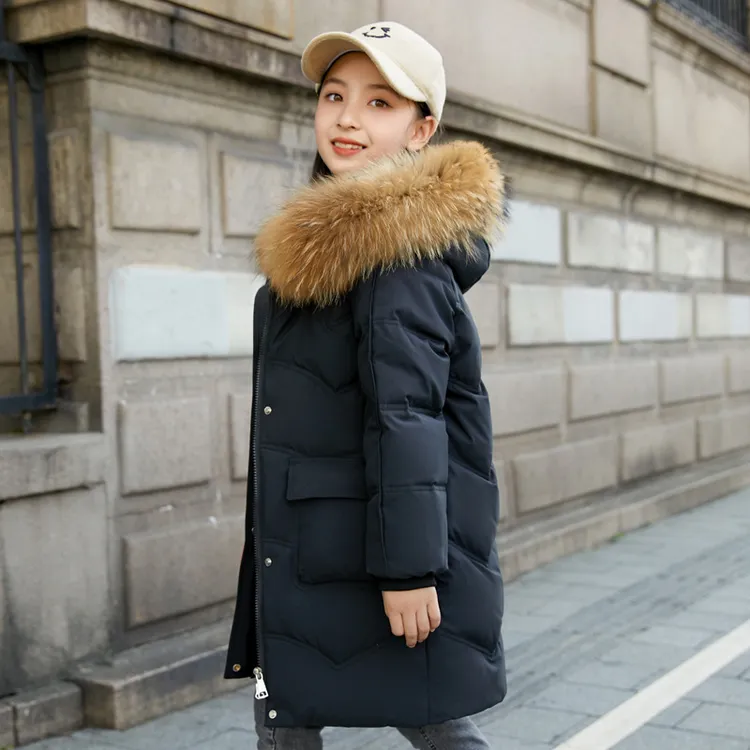 童泰【正品】儿童羽绒服女童中长款中大童2025新款品牌正品女孩洋气
