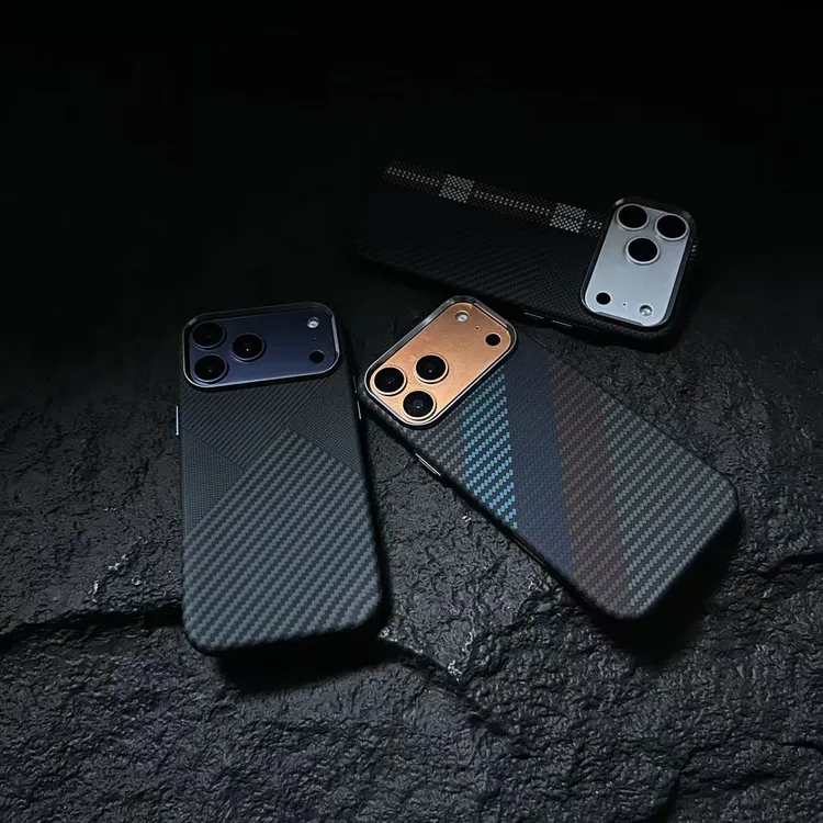 碳纤维纹磁吸iPhone17promax高级感适用16凯夫拉纹手机壳15硬壳