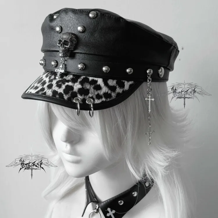 堕落天使|原创朋克暗黑铆钉亚文化百搭平顶帽鸭舌帽