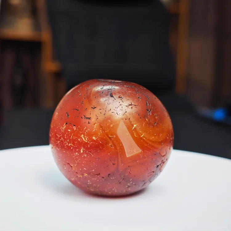 十八世纪老玛瑙糖球珠 3.34*3.14